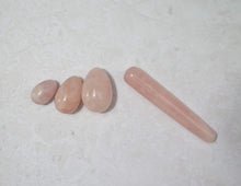 Load image into Gallery viewer, Rose Quartz Yoni Set with Wand