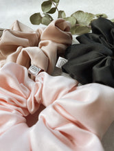 Load image into Gallery viewer, Oversized Matte Satin Crystal Scrunchie