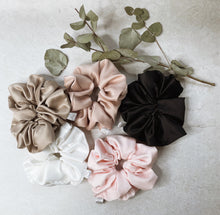 Load image into Gallery viewer, Oversized Matte Satin Crystal Scrunchie