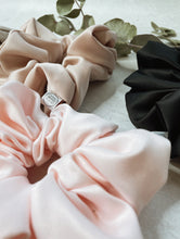 Load image into Gallery viewer, Oversized Matte Satin Crystal Scrunchie