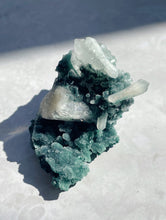 Load image into Gallery viewer, Black and Green Chalcedony with Apophyllite and Epistilbite