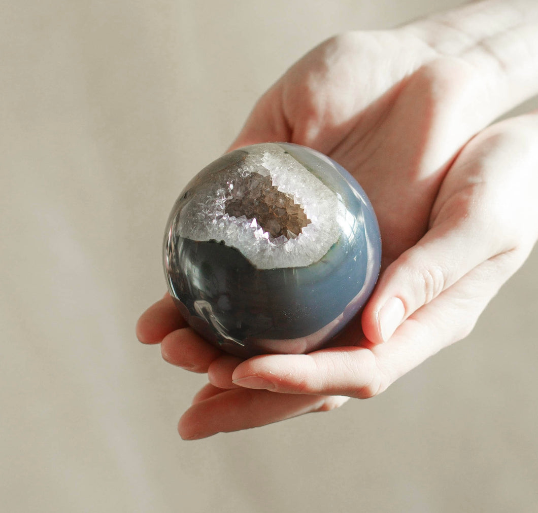 Agate and Amethyst Sphere