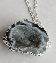 Load image into Gallery viewer, Silver Half Geode Necklace
