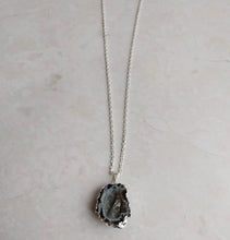 Load image into Gallery viewer, Silver Half Geode Necklace
